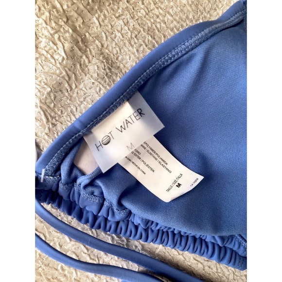 Hot Water Double Tunnel String Bikini Top Blue Medium. - Picture 6 of 7